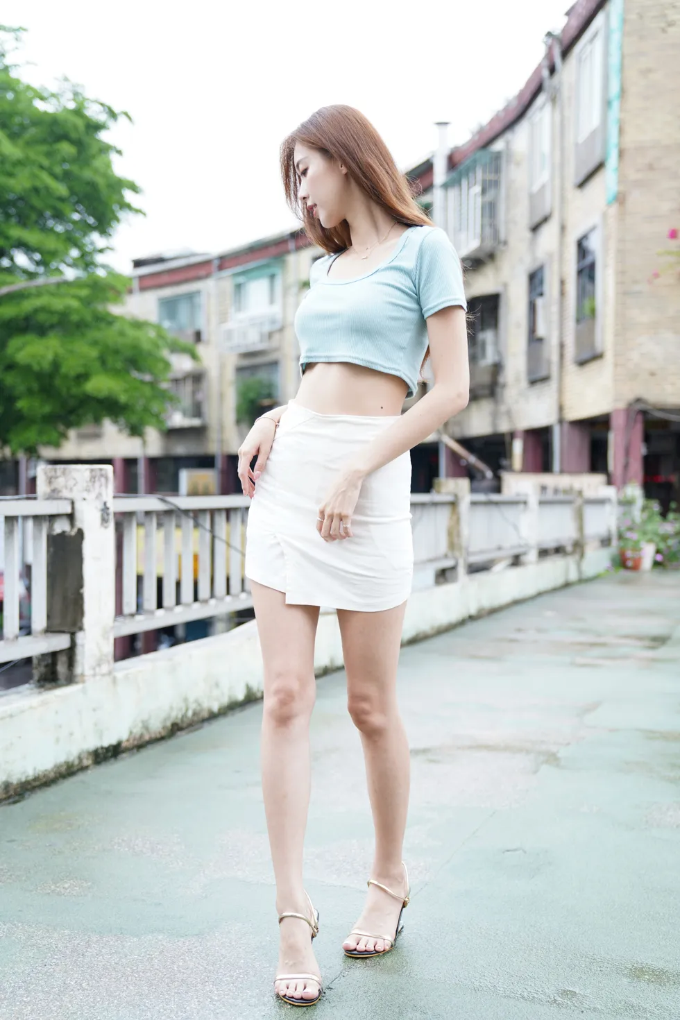 [Mzsock] NO.129 Liao Tingqi’s midriff-revealing short skirt shows off her beautiful legs street photography#[99P]-7